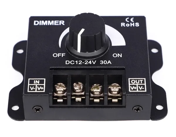 Dimmer LED cu reglaj manual, 12V - 24V, 360W - 720W, 30A