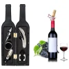 Set Cadou "Accesorii Vin in forma de Sticla, 6in1" culoare Neagra