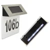 Placa numar casa iluminata LED, incarcare solara, carcasa din INOX