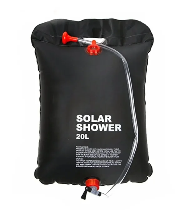 Dus solar suspendat pentru camping sau plaja, capacitate 20l, culoare Neagra