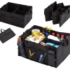 Organizator portbagaj auto cu 9 buzunare, 55 x 38 x 26cm, culoare neagra