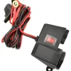 Priza de bricheta suplimentara, waterproof, 12V, 10A, cu 2 porturi incarcare USB, 5V, 2,1A, cu destinatie Moto, ATV, SSV, Quad, Off-Road