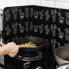 Protectie din aluminiu anti-stropire pentru gatitul pe aragaz, lavabila, culoare Neagra