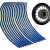 Set 16 ornamente Reflectorizante pentru jante auto, moto, culoare Albastra