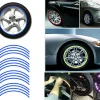 Set 16 ornamente Reflectorizante pentru jante auto, moto, culoare Albastra