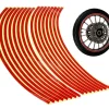 Set 16 ornamente Reflectorizante pentru jante auto, moto, culoare Rosie