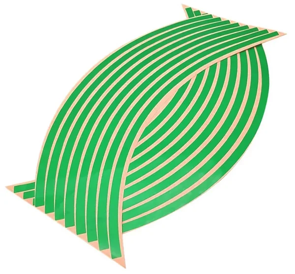 Set 16 ornamente Reflectorizante pentru jante auto, moto, culoare Verde