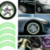 Set 16 ornamente Reflectorizante pentru jante auto, moto, culoare Verde