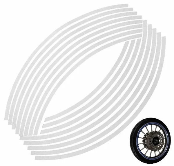 Set 16 ornamente Reflectorizante pentru jante auto, moto, culoare Argintiu