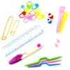 Set 50 piese pentru crosetat in husa din piele ecologica, un cadou perfect pentru pasionații de crosetat sau broderie