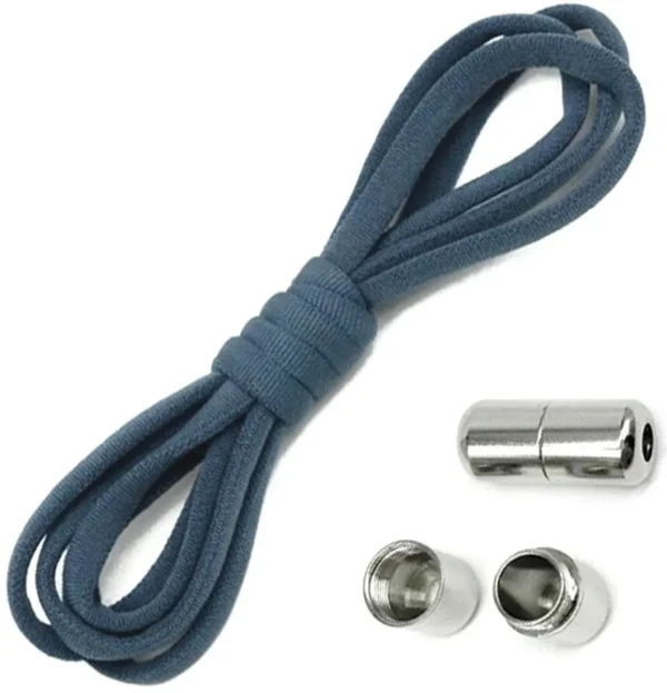 Sireturi elastice SMART pentru incaltaminte cu clema metalica, culoare albastru