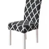 Husa universala pentru scaune clasice, model ROMB, culoare NEGRU + ALB