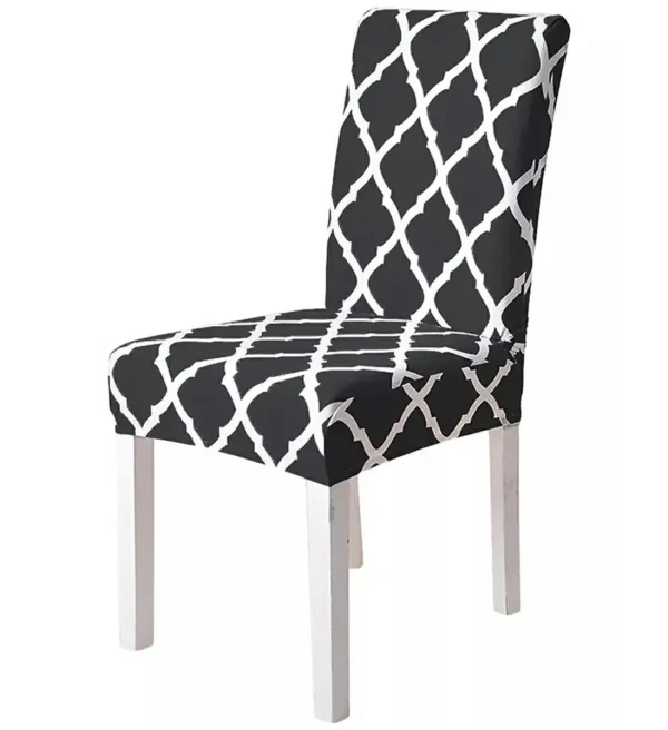Husa universala pentru scaune clasice, model ROMB, culoare NEGRU + ALB
