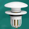 Dop scurgere chiuveta, universal, deschidere cu click, material oțel, diametru exterior 66 mm, culoare Alba