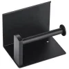 Suport pentru hartie igienica cu raft suplimentar, din otel, culoare neagra