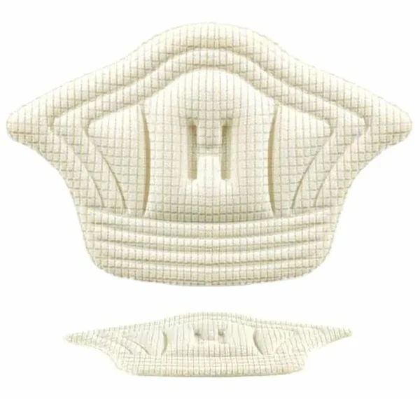 Set 10 buc. (5 seturi) de pernite protectie calcaie pentru incaltaminte, autoadezive, din spuma moale si material textil, culoare CREM