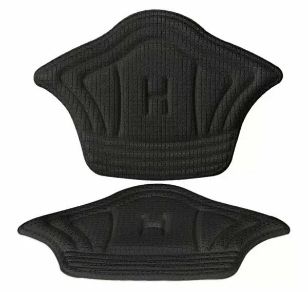 Set 10 buc. (5 seturi) de pernite protectie calcaie pentru incaltaminte, autoadezive, din spuma moale si material textil, culoare NEAGRA
