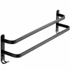 Suport de prosoape pentru baie tip "Mansarda" din aluminiu, lungime 60 cm, culoare Negru Mat