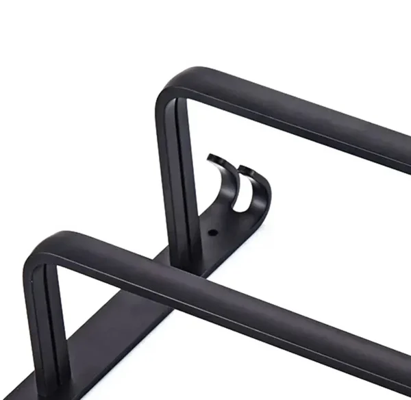 Suport de prosoape pentru baie tip "Mansarda" din aluminiu, lungime 60 cm, culoare Negru Mat