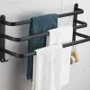 Suport de prosoape pentru baie tip "Mansarda" din aluminiu, lungime 50 cm, culoare Negru Mat