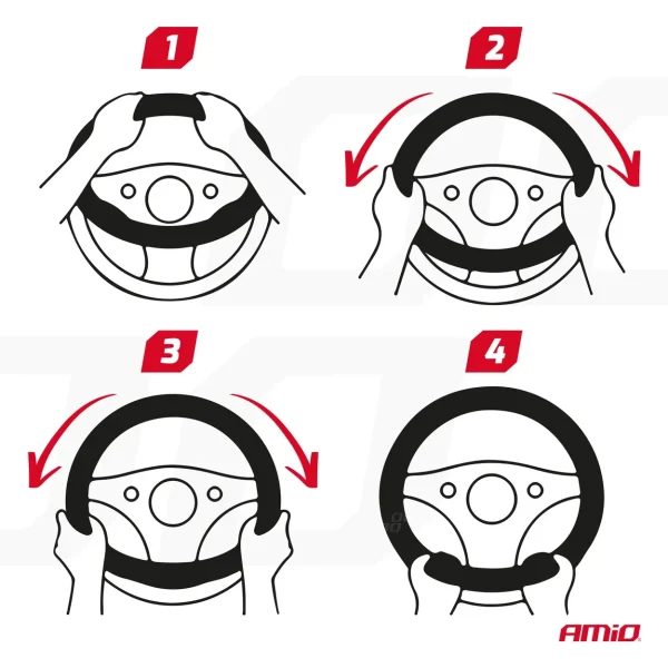 Husa volan auto, model SWC-62, marime M, dimaetru volan 37-39 cm