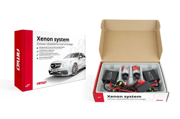 Kit XENON AC model SLIM, compatibil H1, 35W, 9-16V, 4300K, destinat competitiilor auto sau off-road