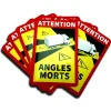 Set 10 buc. sticker autocolant "Unghi Mort", Eticheta Autocolanta "ANGLES MORTS" pentru camioane, dimensiune 17 x 25 cm