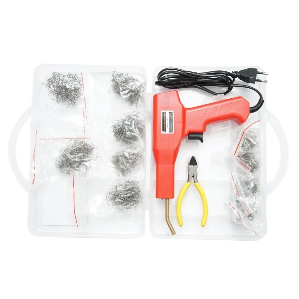 Aparat tip pistol de lipit/sudat plastic, cu trusa, capse si cleste, 50 W, Breckner Germany