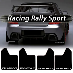 Set 4 Aparatori Noroi SPORT din cauciuc pentru autoturisme, universale, model Racing, dimensiune 30 x 23cm