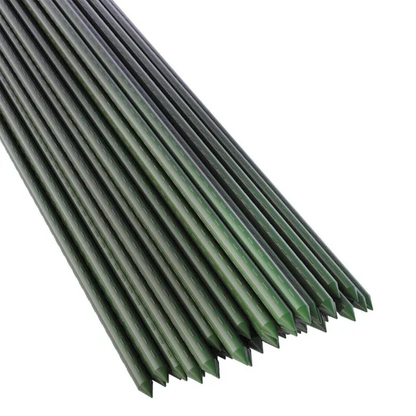 Set 50 araci/suport pentru rosii, castraveti, fasole, metal + PVC, verde, 120x1.1 cm, Artool