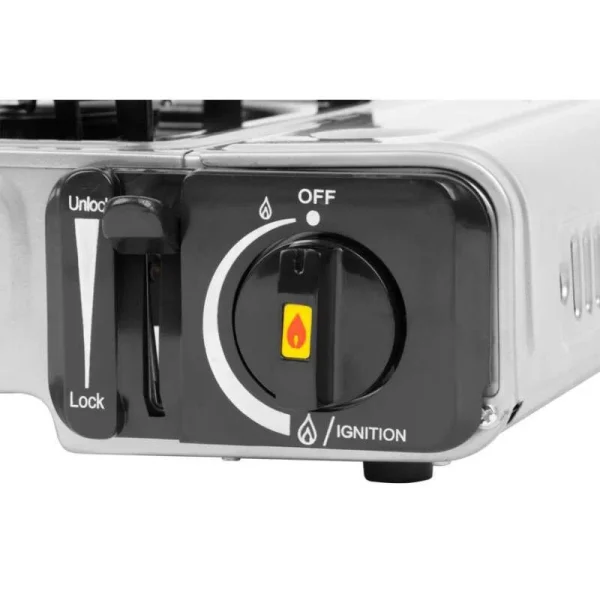 Aragaz smart camping, portabil, 2.06 kW, un arzator, aprindere piezo-electrica, 36x31x9 cm, Kemper