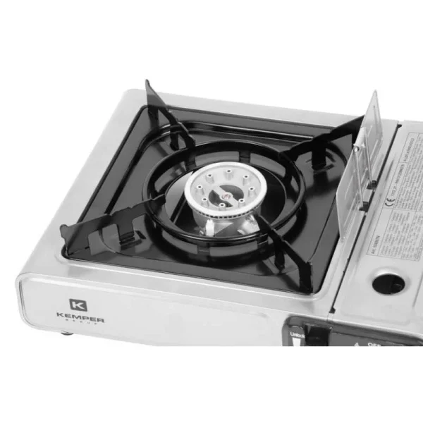 Aragaz smart camping, portabil, 2.06 kW, un arzator, aprindere piezo-electrica, 36x31x9 cm, Kemper