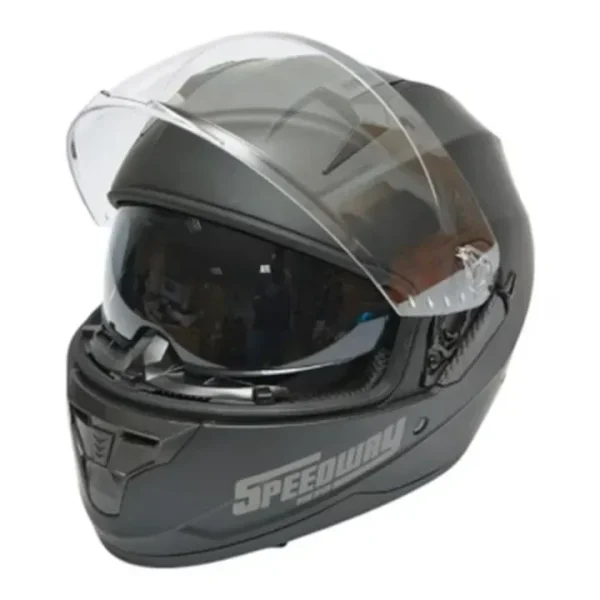 Casca moto integrala negru mat cu viziera transparenta si ochelari de soare, marimea L, model Arcane II