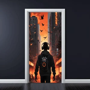 Folie imprimata color pentru decor Usa, dimensiune 200 x 90cm, model: AVX-DR29