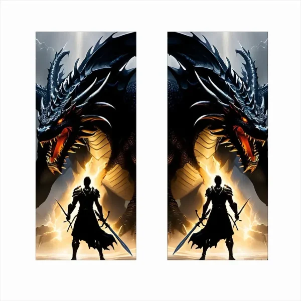 Set 2 stickere decorative pentru stalpii usilor, print autoadeziv de inalta rezolutie, dimensine 2 buc x 50 x 22 cm , cod: AVX-SSU-01