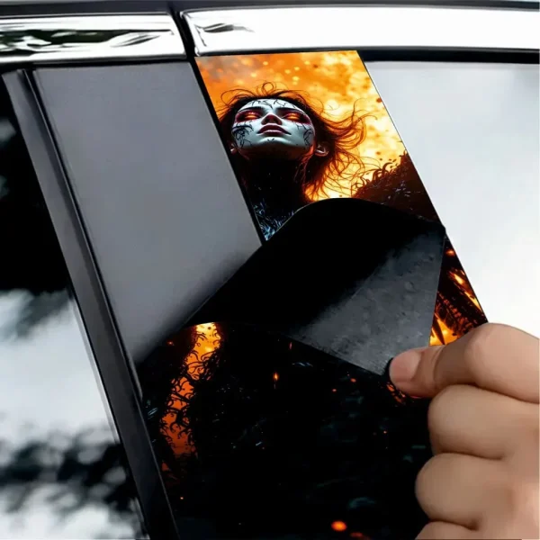 Set 2 stickere decorative pentru stalpii usilor, print autoadeziv de inalta rezolutie, dimensine 2 buc x 50 x 22 cm , cod: AVX-SSU-02