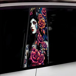 Set 2 stickere decorative pentru stalpii usilor, print autoadeziv de inalta rezolutie, dimensine 2 buc x 50 x 22 cm , cod: AVX-SSU-21