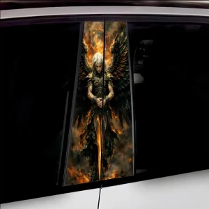 Set 2 stickere decorative pentru stalpii usilor, print autoadeziv de inalta rezolutie, dimensine 2 buc x 50 x 22 cm , cod: AVX-SSU-22