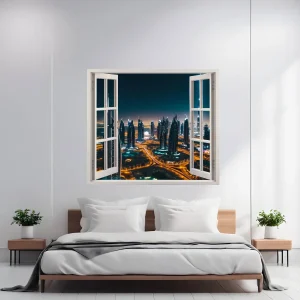Folie imprimata color pentru decor perete locuinta, dimensiune 125 x 110cm, model: VIEW TO HAVEN 05