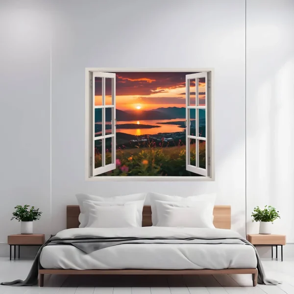 Folie imprimata color pentru decor perete locuinta, dimensiune 125 x 110cm, model: VIEW TO HAVEN 22