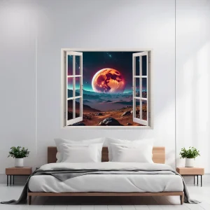 Folie imprimata color pentru decor perete locuinta, dimensiune 125 x 110cm, model: VIEW TO HAVEN 33