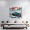 Folie imprimata color pentru decor perete locuinta, dimensiune 125 x 110cm, model: VIEW TO HAVEN 36
