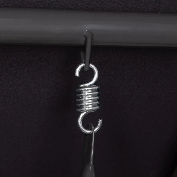 Balansoar gradina, 4 locuri, negru, 220x120x162 cm, functie pat, Linda