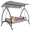 Balansoar gradina, Springos, 3 locuri, gri, 230x136x190 cm, functie pat, max 330 kg, Joko