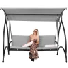 Balansoar gradina, Springos, 3 locuri, gri, 230x136x190 cm, functie pat, max 330 kg, Joko