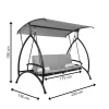 Balansoar gradina, Springos, 3 locuri, gri, 230x136x190 cm, functie pat, max 330 kg, Joko