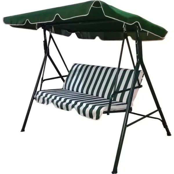 Balansoar pentru gradina, capacitate 3 persoane, dimensiune 170 x 110 x 153 cm, culoare Verde/Crem