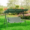 Balansoar pentru gradina, capacitate 3 persoane, dimensiune 170 x 110 x 153 cm, culoare Verde/Crem