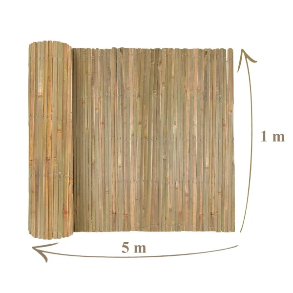 Gard/paravan din bambus natural, 5x1 m