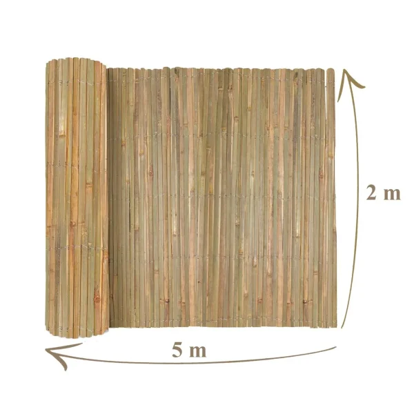 Gard/paravan din bambus natural, 5x2 m